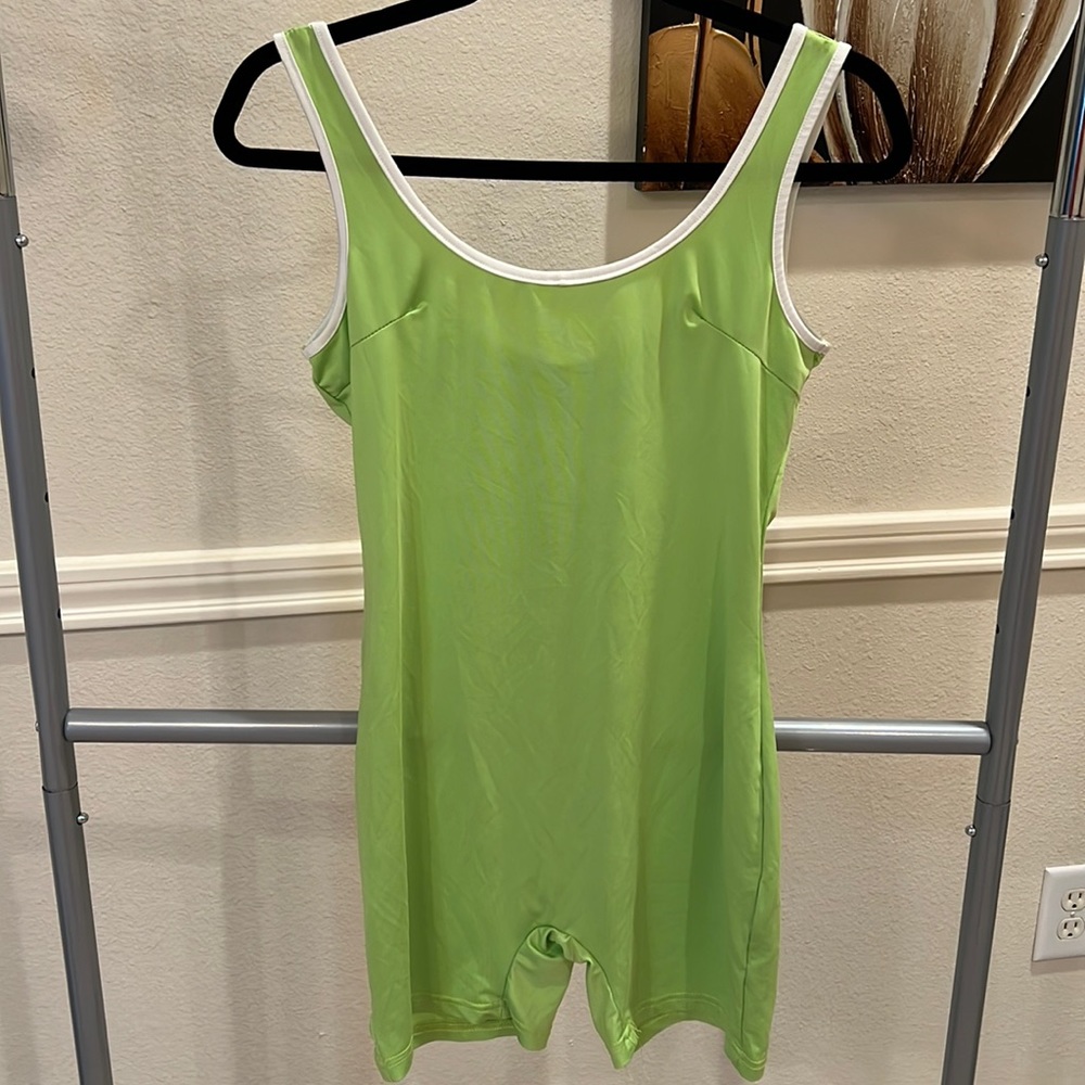 Light green and white romper